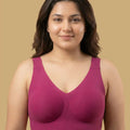 Intimist Cotton Padded Full Coverage Plus-Size Bonded Bra (918-Wine)