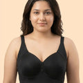 Intimist Cotton Padded Plus-Size M-Frame Minimiser Bonded Bra (9203)(Black)