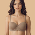 Intimist Bonded Demi-Cup Padded Cotton Spandex Bra (91012)(Fawn)