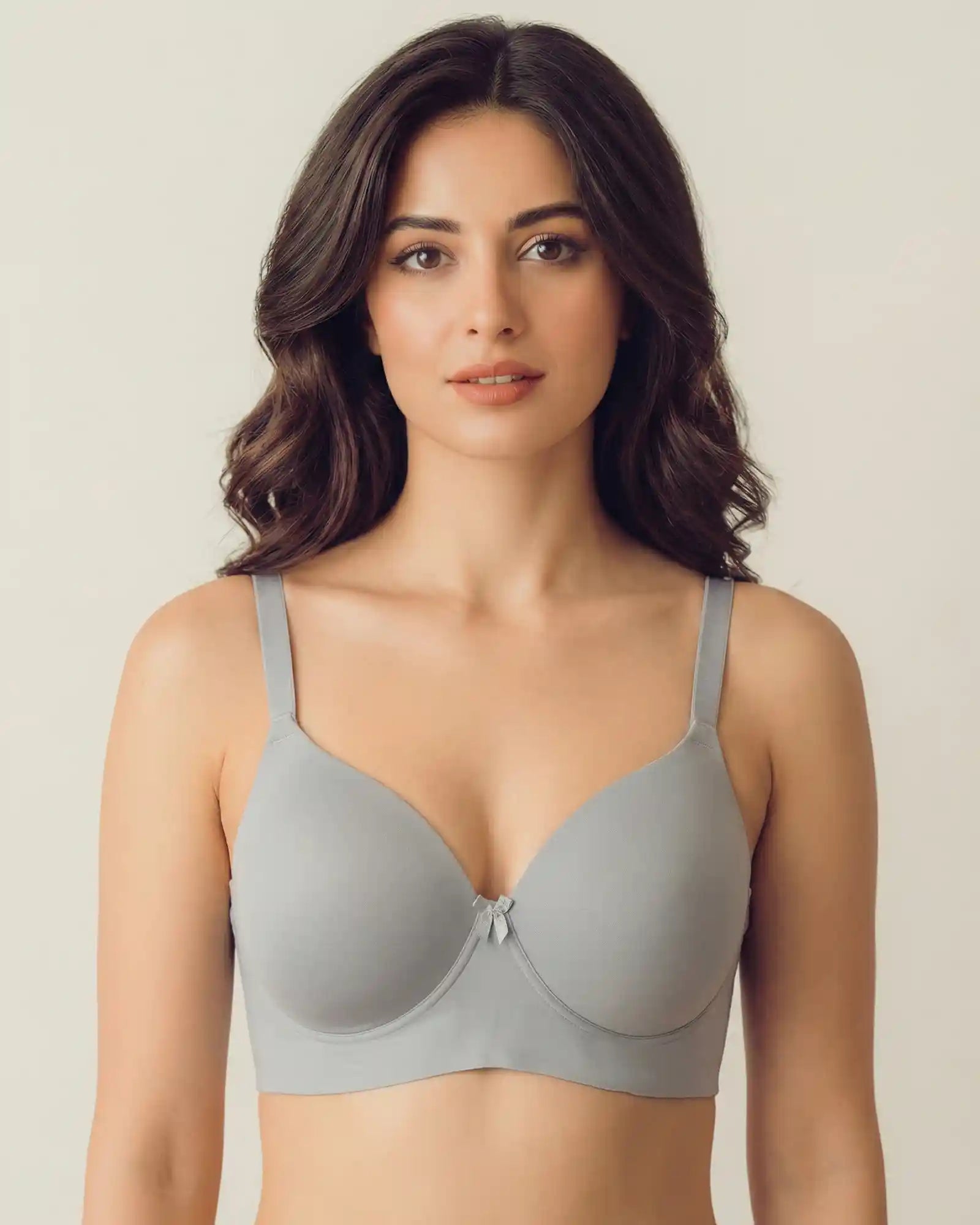 Intimist Everyday Lightly Padded Non-Wired Polyamide Bonded Bra (95991 Grey)