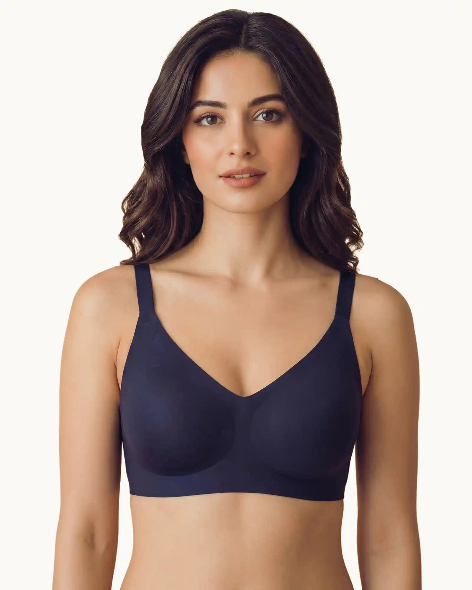 Intimist Cotton Padded Full Coverage Bonded Bra (938-Navy)