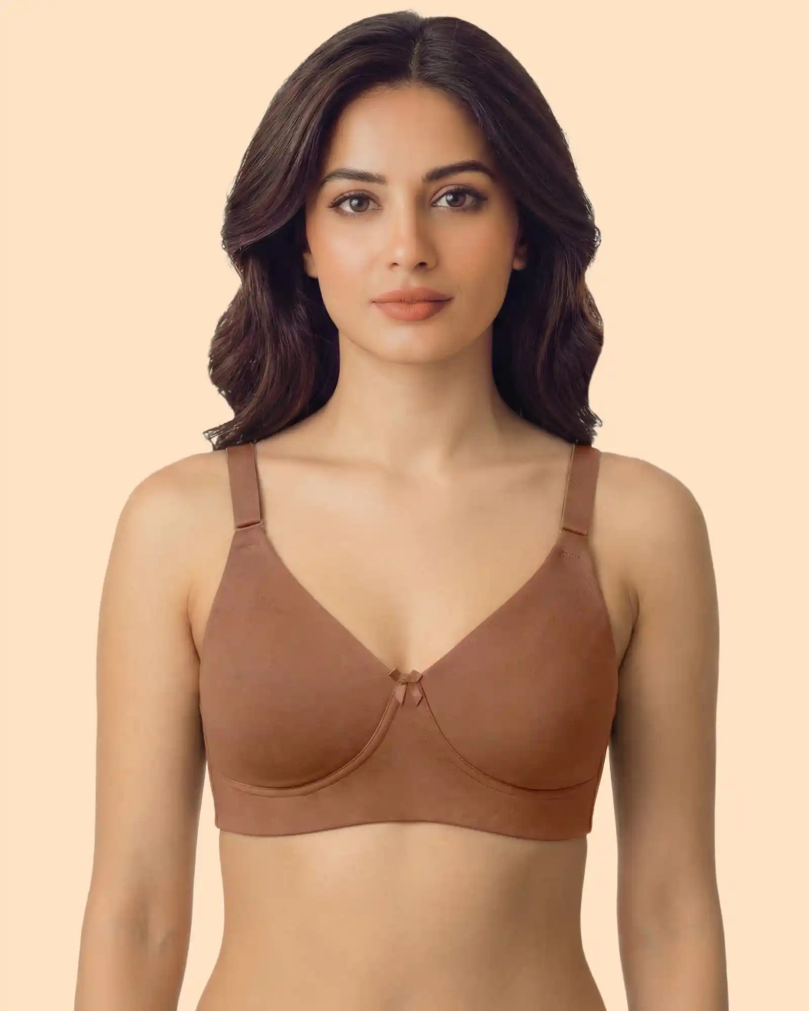 Intimist Cotton Non-Padded Everyday Plus-Size Bonded Bra (CT-94001-Fawn)