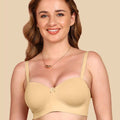 Intimist Bonded Demi-Cup Padded Cotton Spandex Bra (91012)
