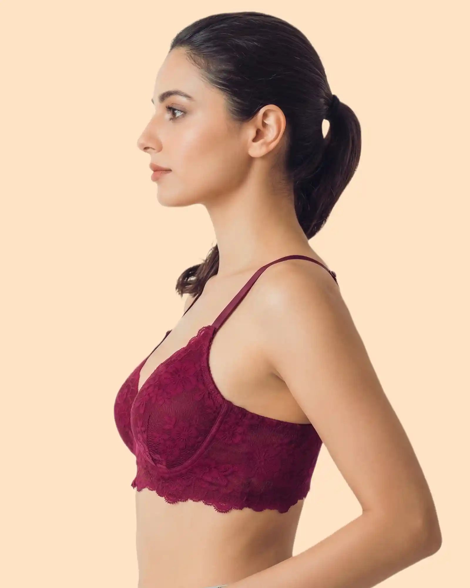Intimist Cotton Padded Bonded Lace Bra (5805)