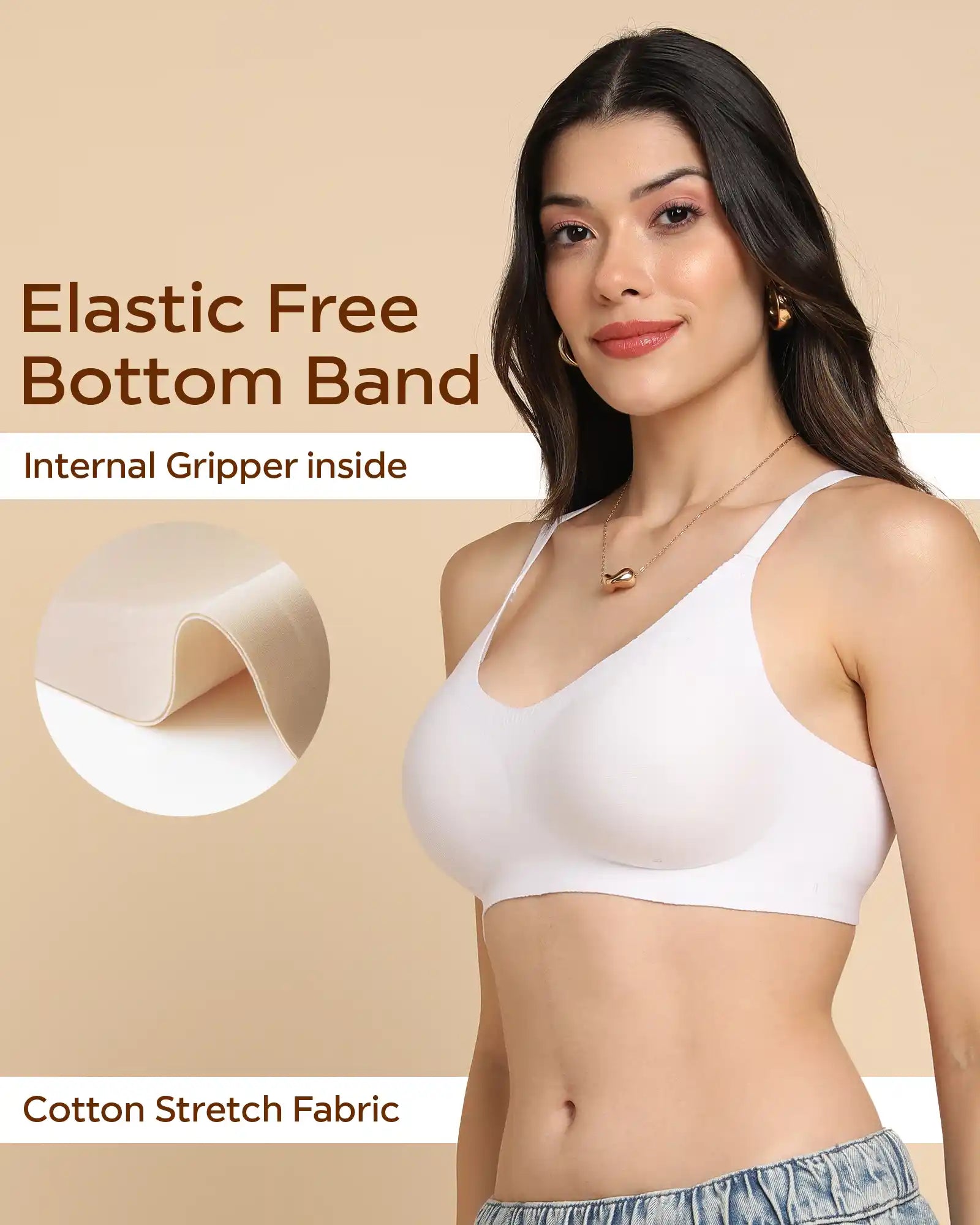 Intimist Bonded Breathable Cotton Padded Full-Coverage Bra (938-White)