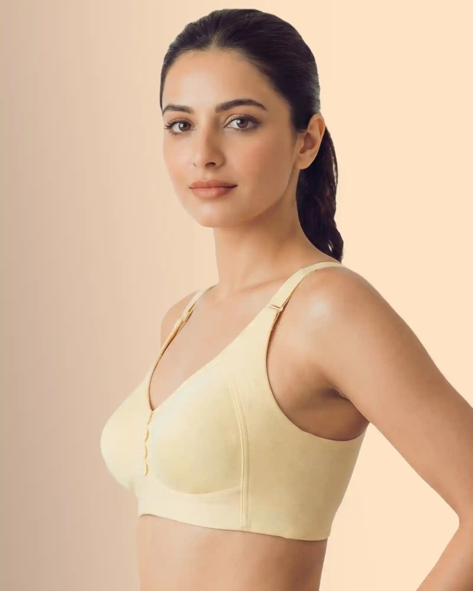 Intimist Cotton Non-Padded Everyday Bonded Minimiser Bra (CT-94005-Beige)