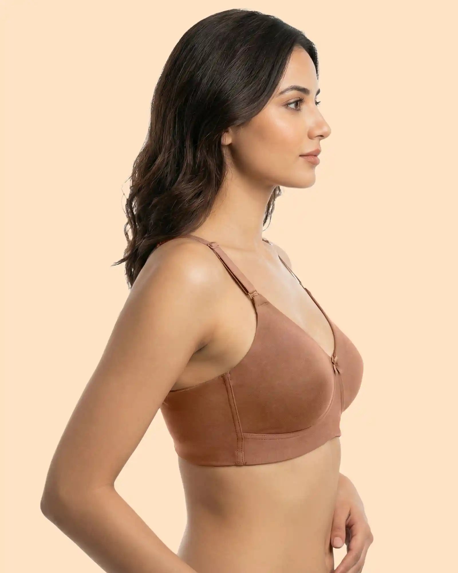 Intimist Cotton Non-Padded Everyday Plus-Size Bonded Bra (CT-94001-Fawn)