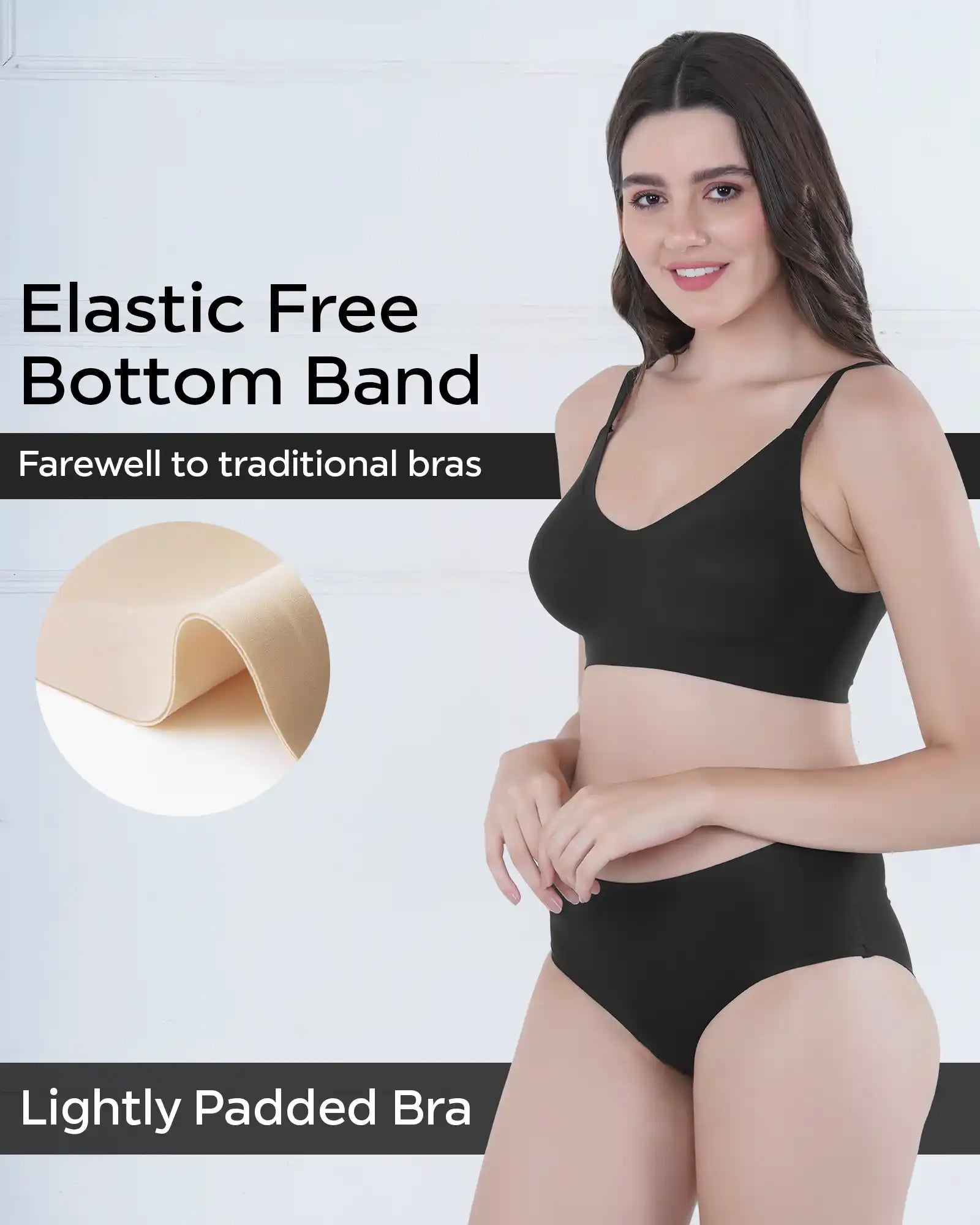 Intimist Bonded Polyamide Full-Coverage Padded Bra (968-Black)