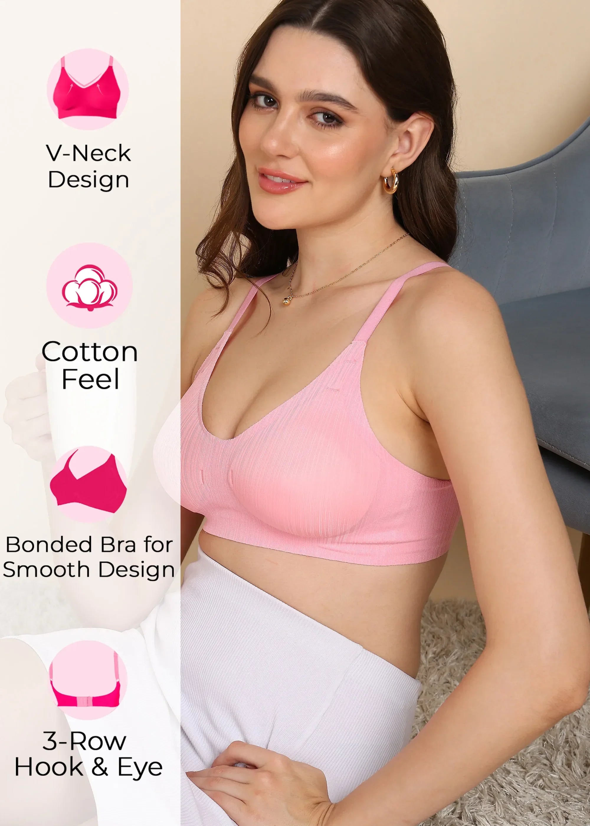Intimist Bonded Designer Fabric Padded Seamless Bra (998)