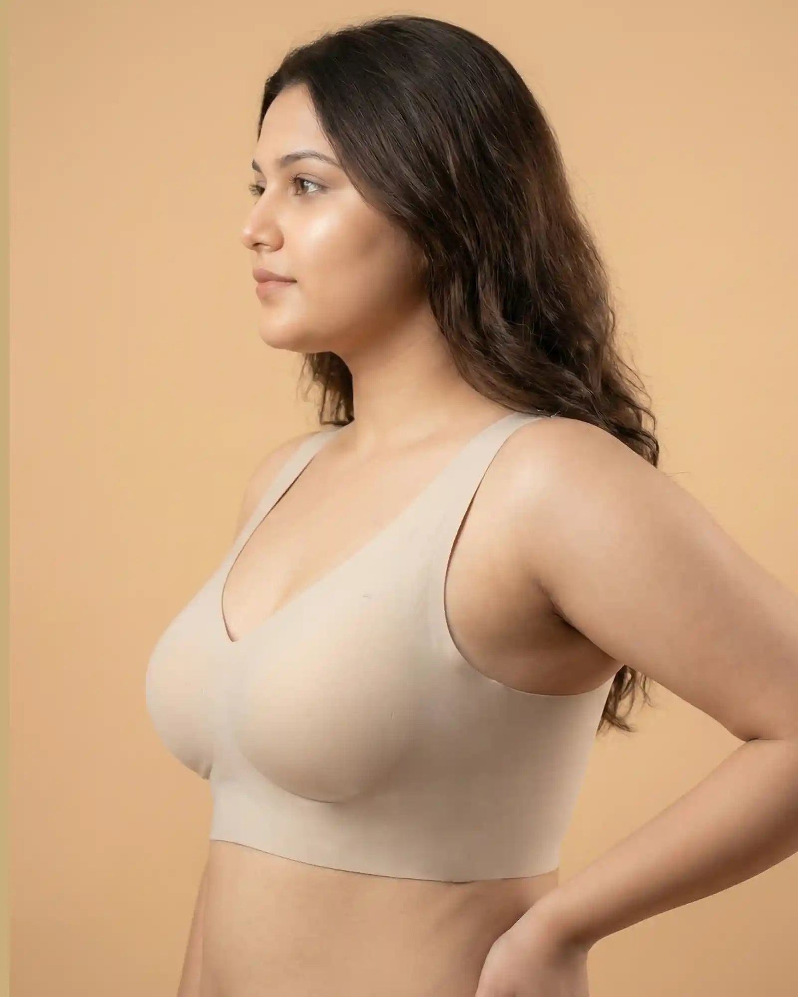 Intimist Cotton Padded Full Coverage Plus-Size Bonded Bra (918-Skin)
