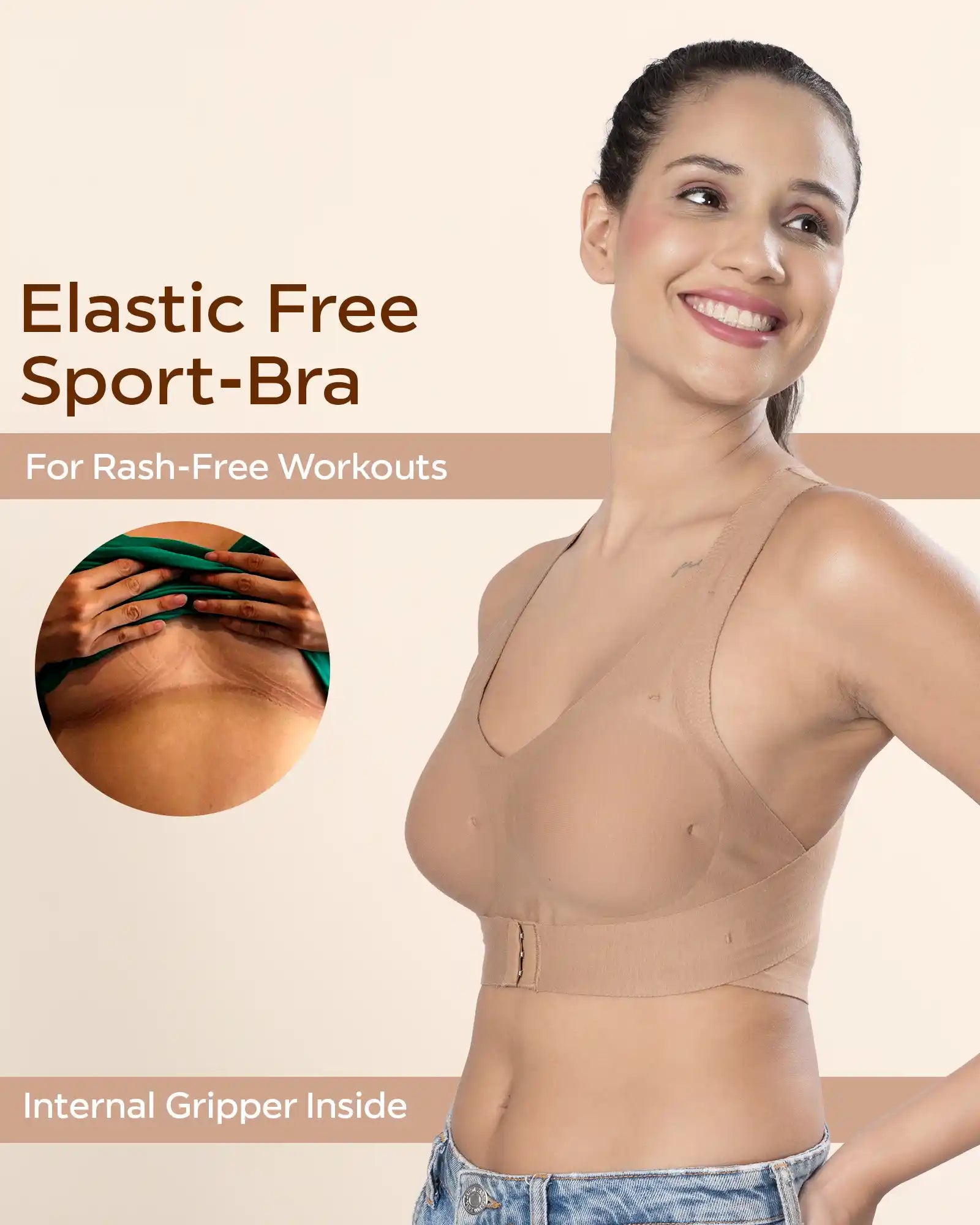 Intimist Bonded Breathable Cotton Padded Gym Bra with Posture Support (997)