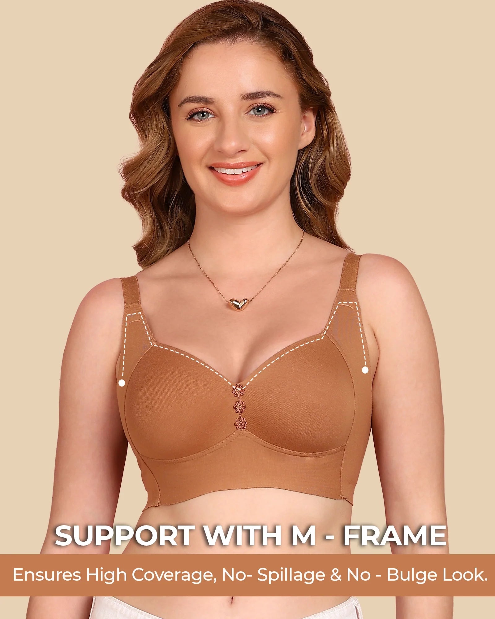 Intimist Bonded Breathable Cotton Plus-Size Padded M-Frame Minimiser (9203)