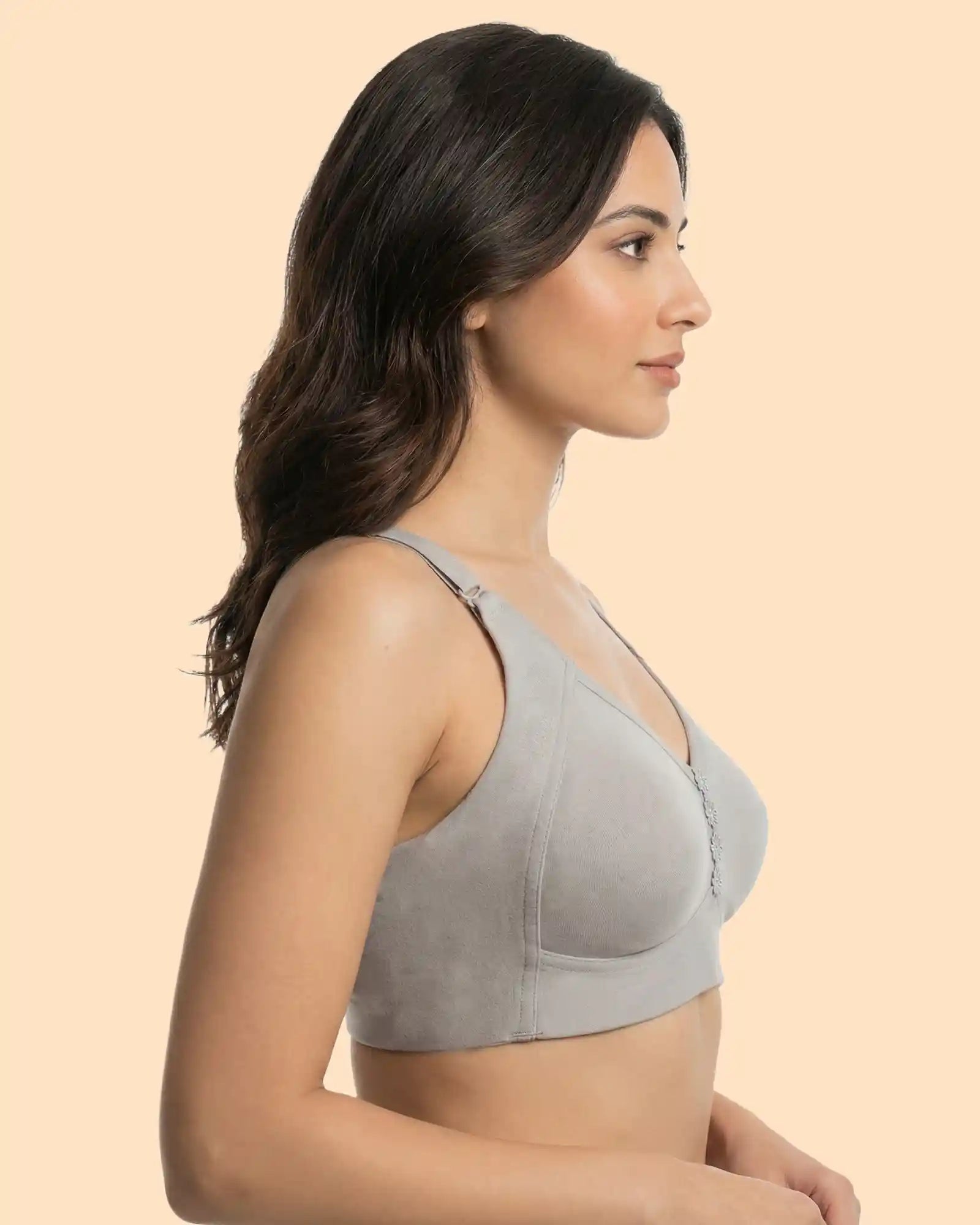 Intimist Cotton Non-Padded Everyday Bonded Minimiser Bra (CT-94005-Grey)