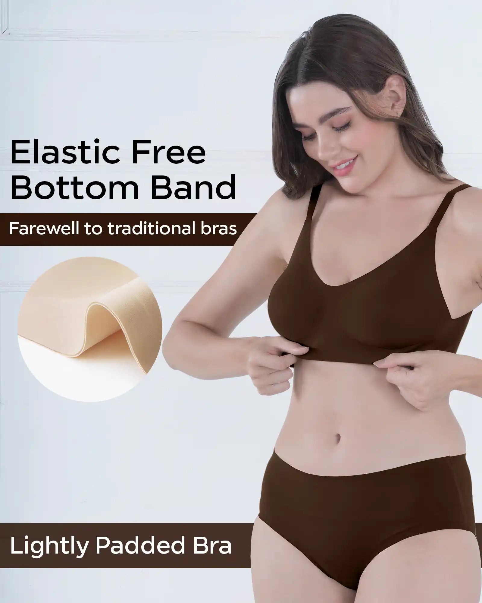 Intimist Bonded Polyamide Full-Coverage Padded Bra (968-Coffee)
