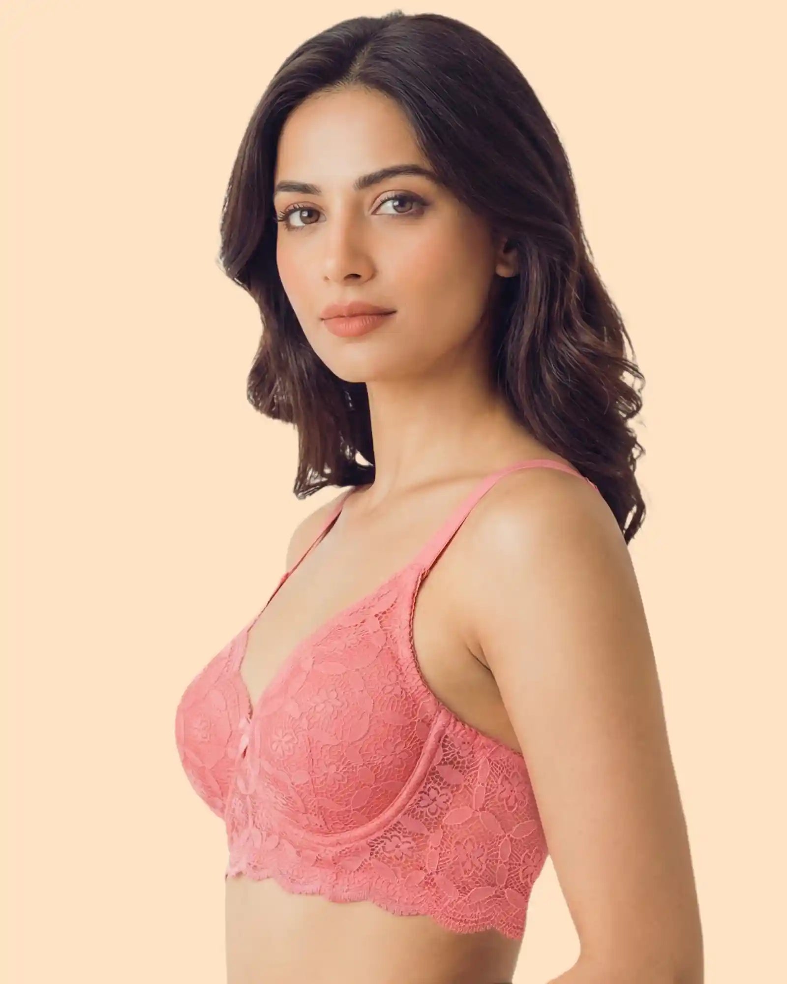 Intimist Cotton Padded Bonded Lace Bra (5804)