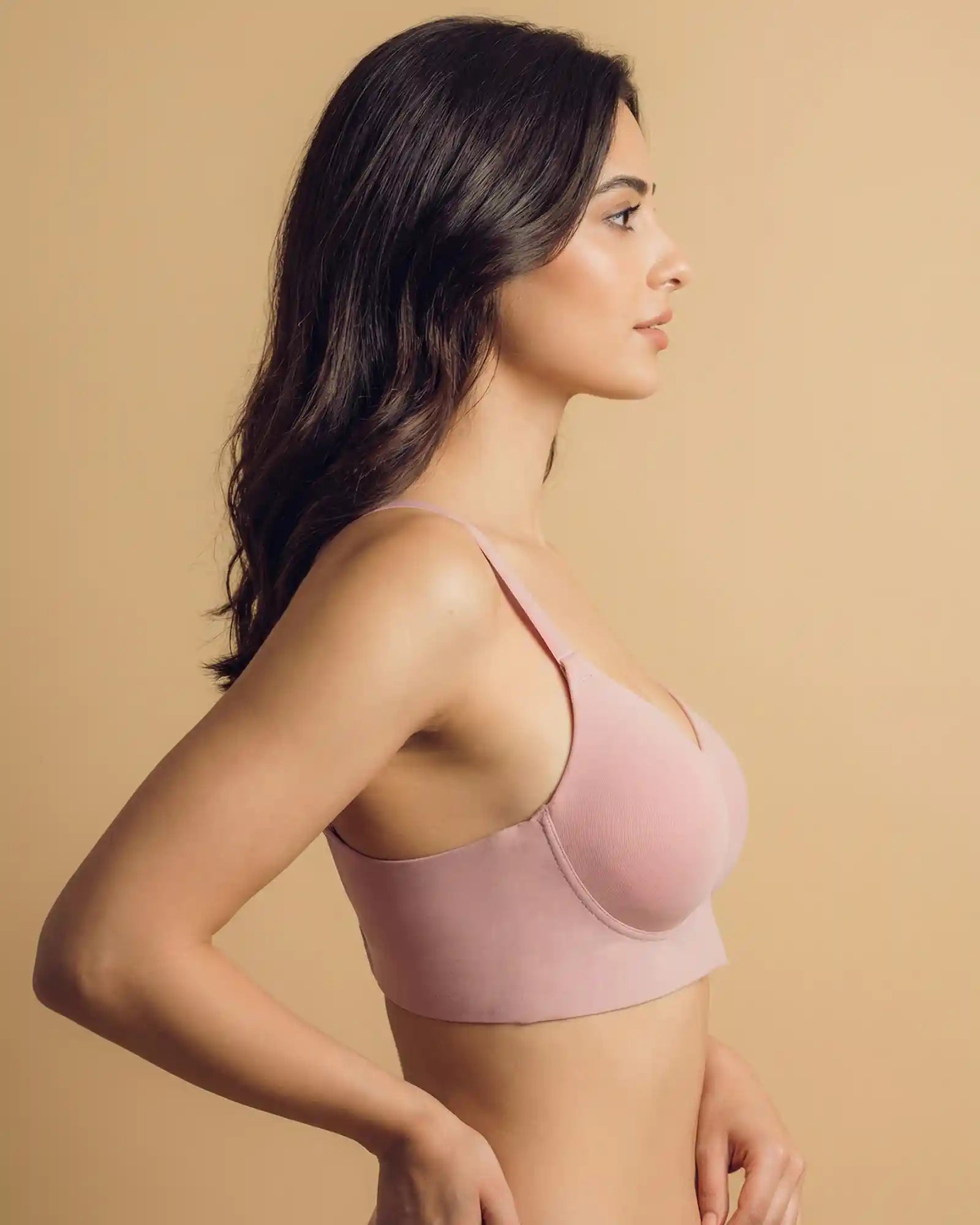 Intimist Everyday Lightly Padded Non-Wired Polyamide Bonded Bra (95991 Plum)