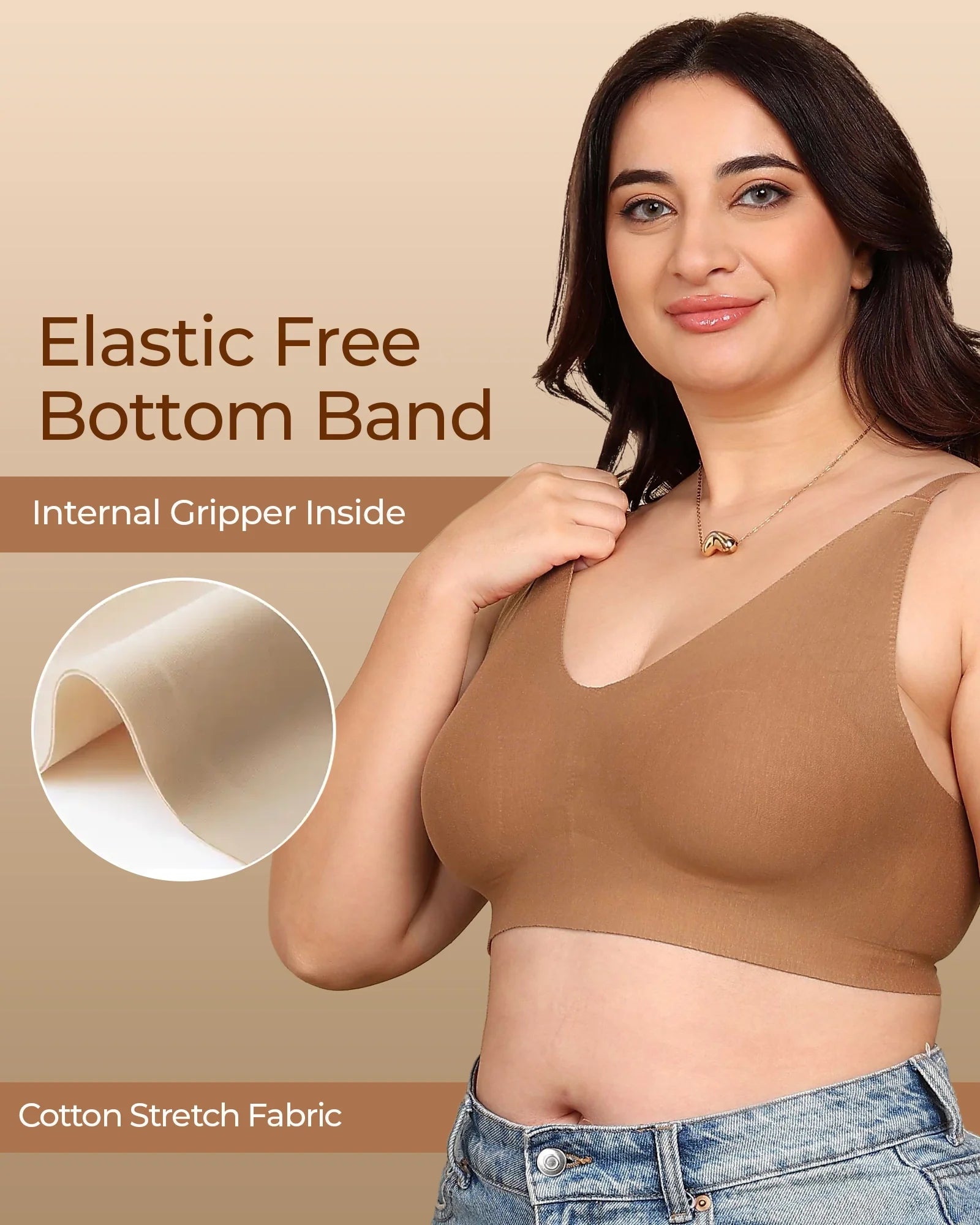 Intimist Bonded Breathable Cotton Non-Padded Full-Coverage Bra with Hidden Concealer (935)