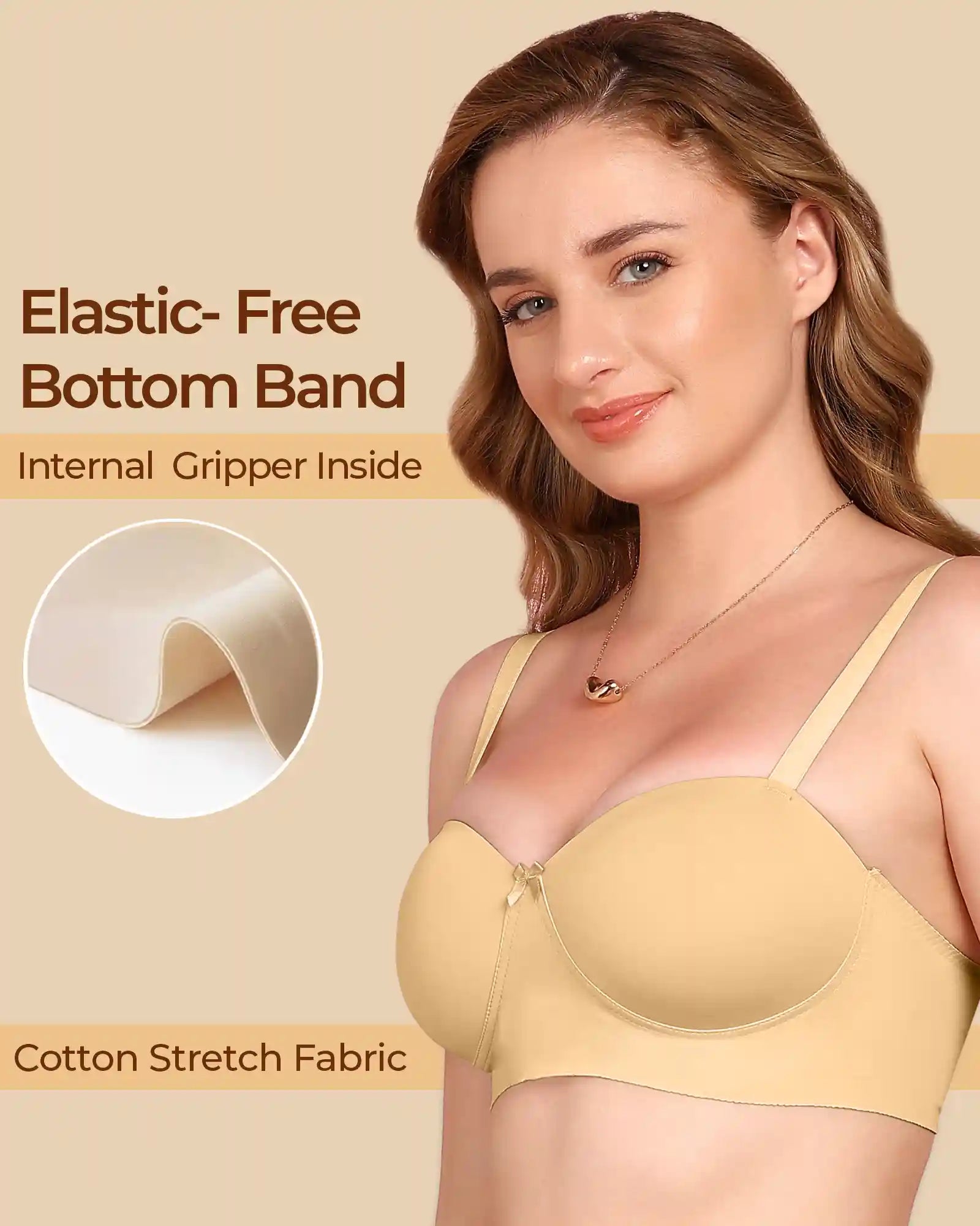 Intimist Bonded Demi-Cup Padded Cotton Spandex Bra (91012)