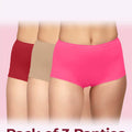 Intimist High-Rise Cotton Stretch Boyshorts Full Coverage, Seamless Comfort Everyday Essentials (Pack Of 3)